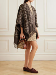 Wool Tassel Jacquard Cape