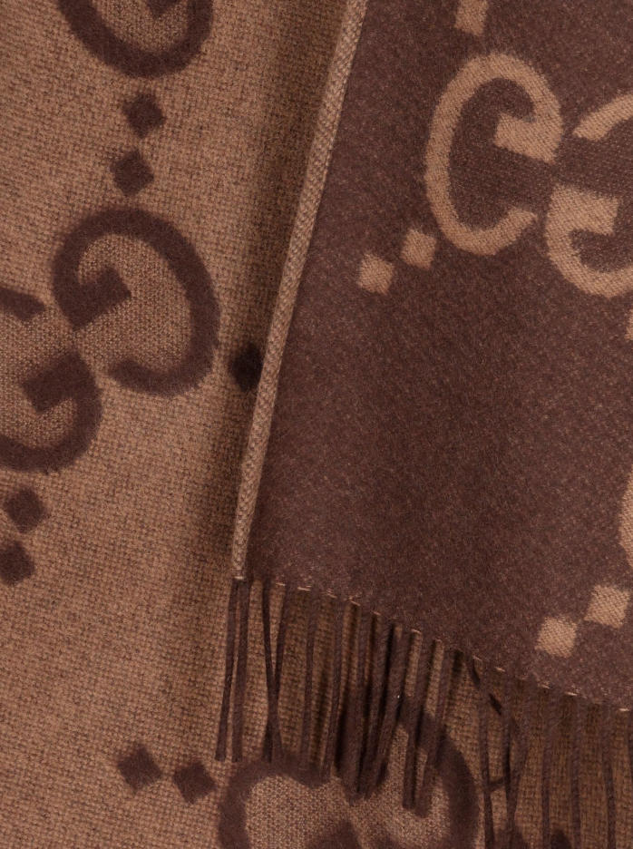 Brown Vintage Wool Jacquard Cape