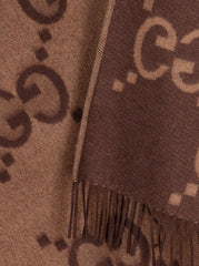Brown Vintage Wool Jacquard Cape