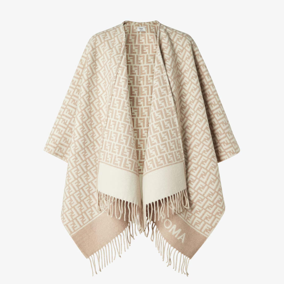 Retro Wool Jacquard Cape
