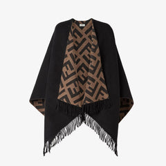 Retro wool and cashmere poncho