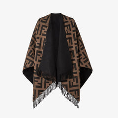 Retro wool and cashmere poncho
